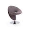 Manhattan Comfort Curl Swivel Accent Chair in Grey and Polished Chrome AC040-GY - alternate 1